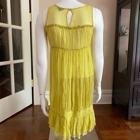 Traffic People Silk Chartreuse Yellow Dress - Picture 3 of 6